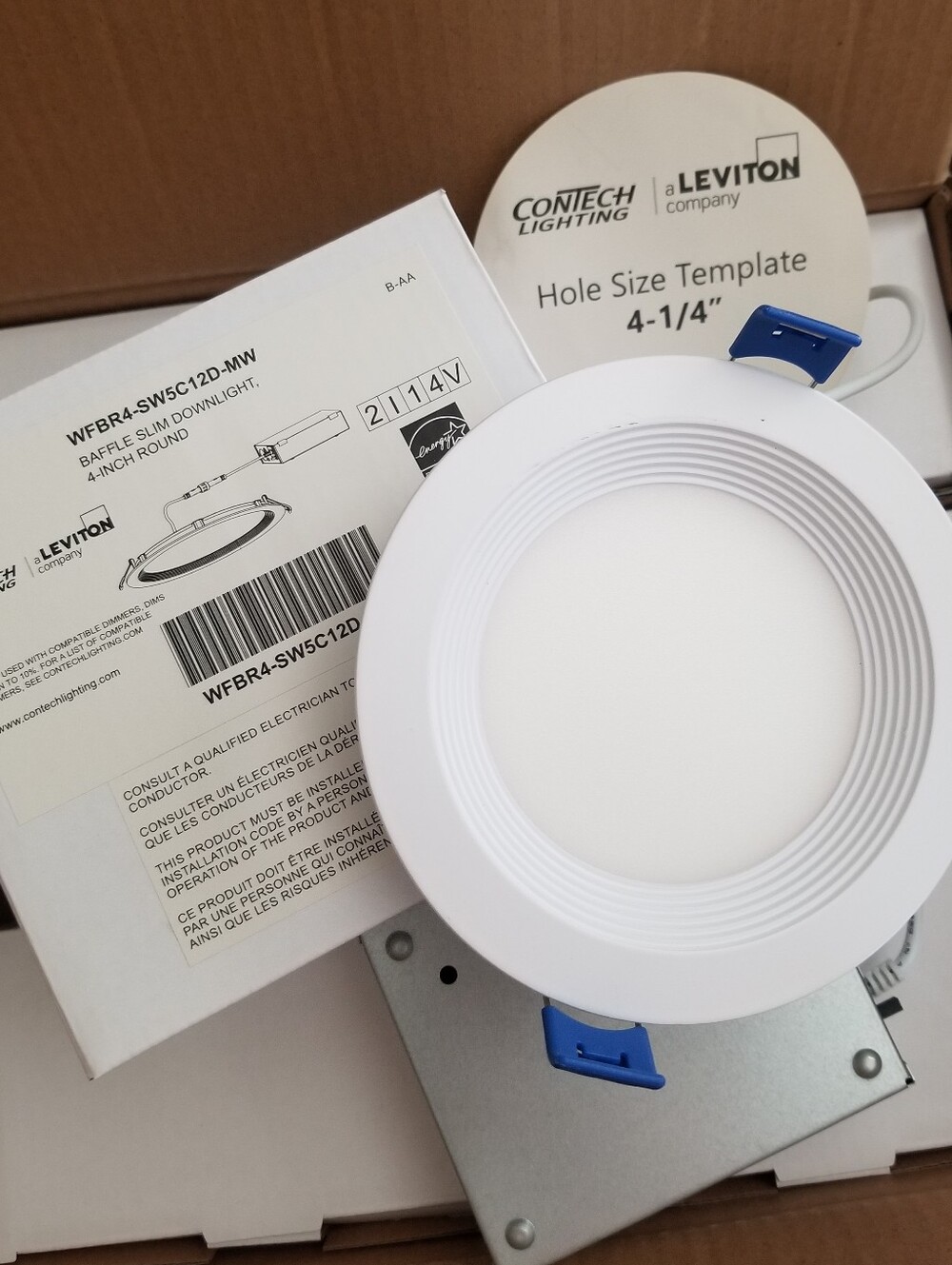❗12x Leviton 4-inch Round Baffle Slim Downlight - Model WFBR4-SW5C12D-MW❗